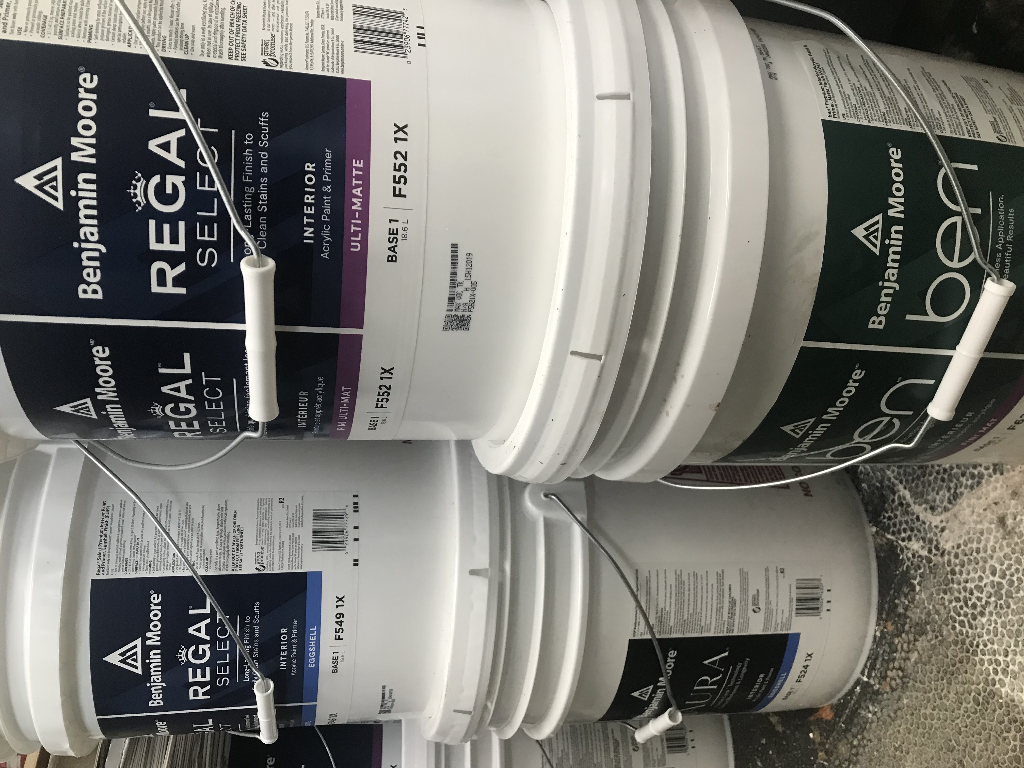 Benjamin Moore Regal Paint Buckets